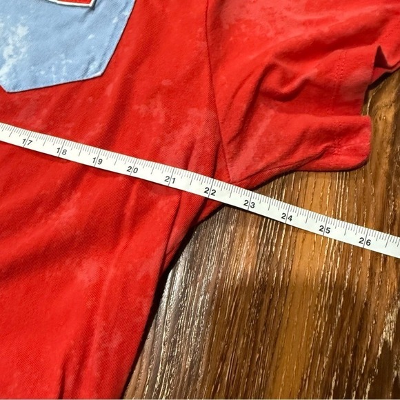 Nike Red Short Sleeve Tee Shirt Blue Pocket‎ USA Mens XL - Picture 3 of 4